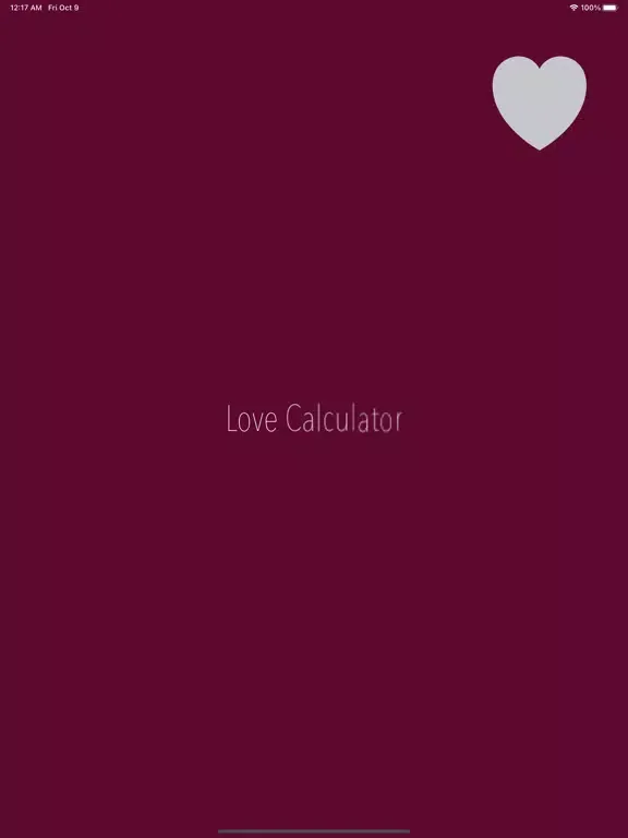 Tangkapan layar Love Calculator app iPad 