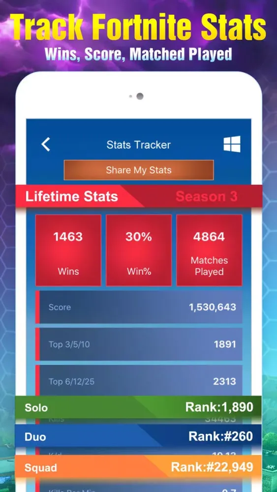 Скриншоты Stats Tracker Companion