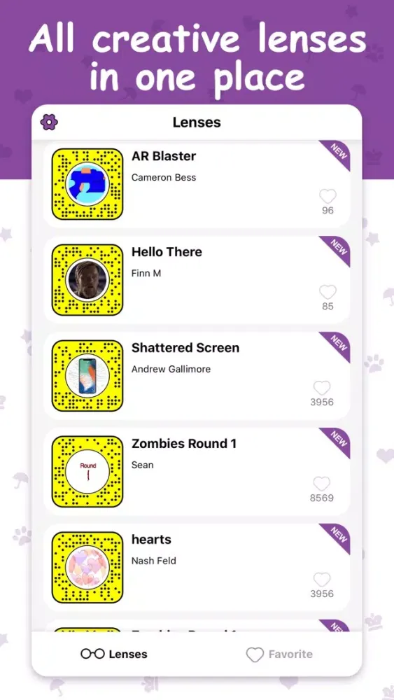 Capturas de tela do Lens Codes For Snapchat Studio