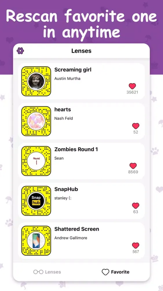 Capturas de tela do Lens Codes For Snapchat Studio