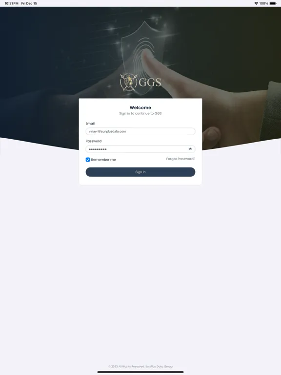 Tangkapan layar Ghost Guard Security iPad 