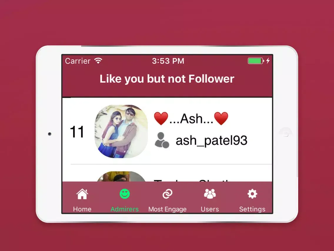 Unfollowers Stat for Instagram iPad  스크린샷