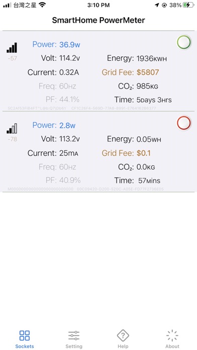SmartSocket PowerMeter應用截圖