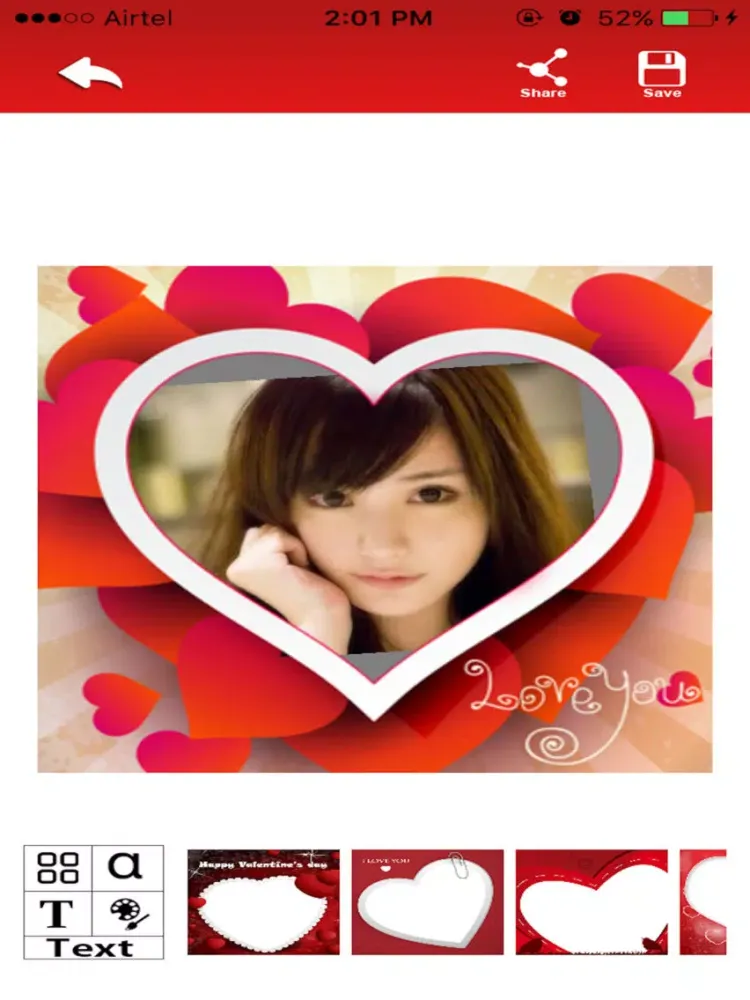 Tangkapan layar Valentine Day Photo Frames Insta Collage iPad 
