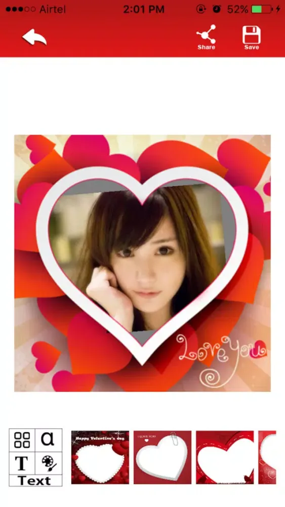 Tangkapan layar Valentine Day Photo Frames Insta Collage