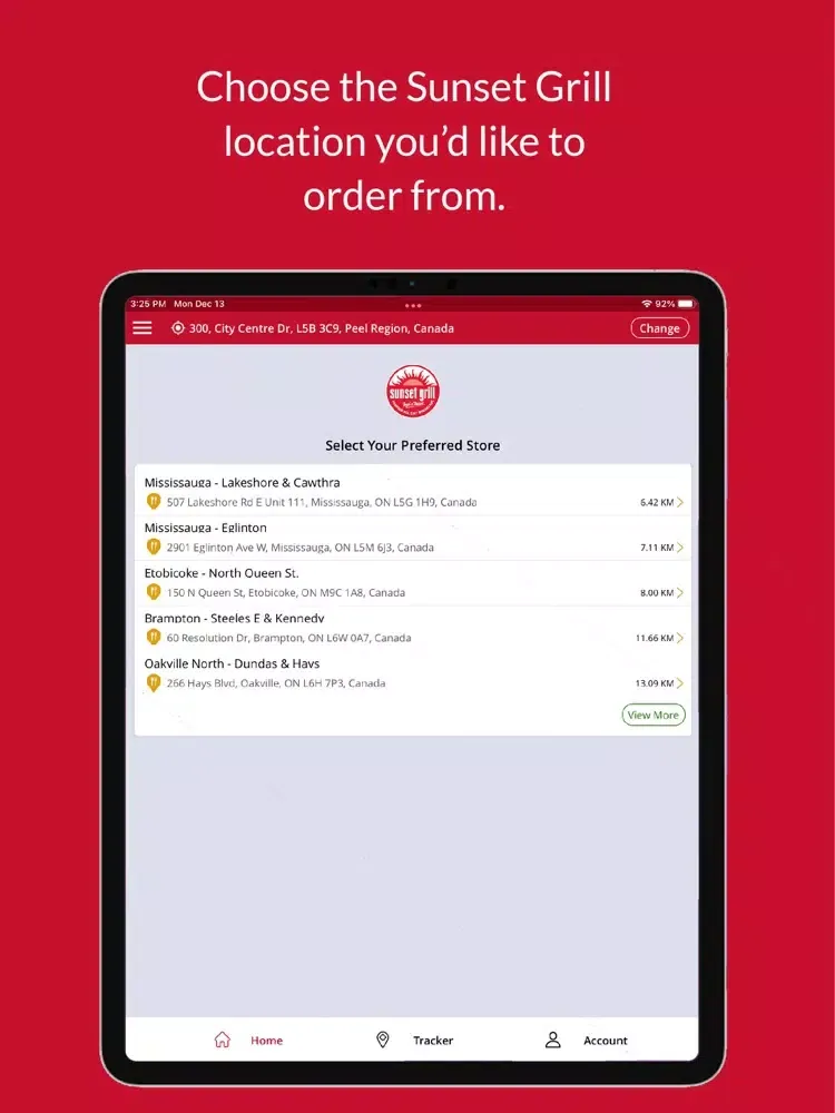 Sunset Grill Breakfast & Lunch iPad 应用截图