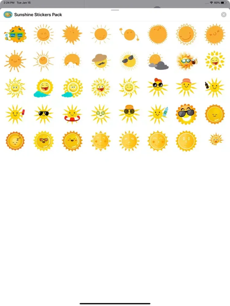 Captures d'écran de Sunshine Stickers Pack iPad 