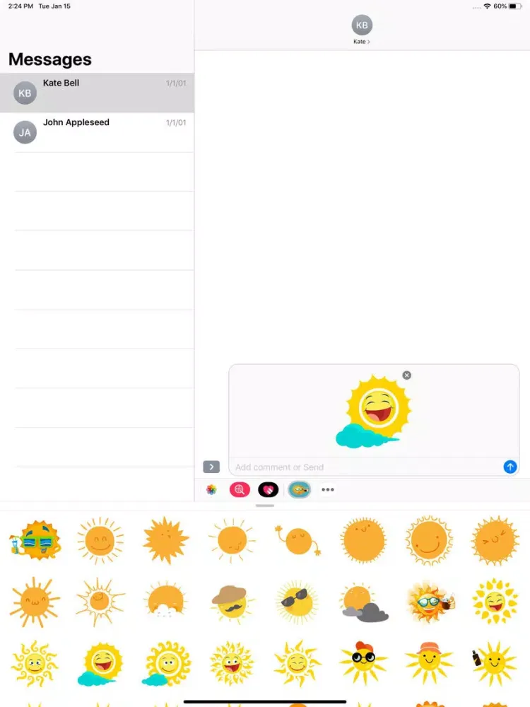 Captures d'écran de Sunshine Stickers Pack iPad 