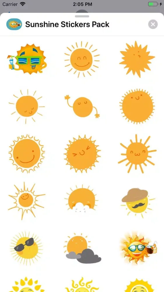 Captures d'écran de Sunshine Stickers Pack