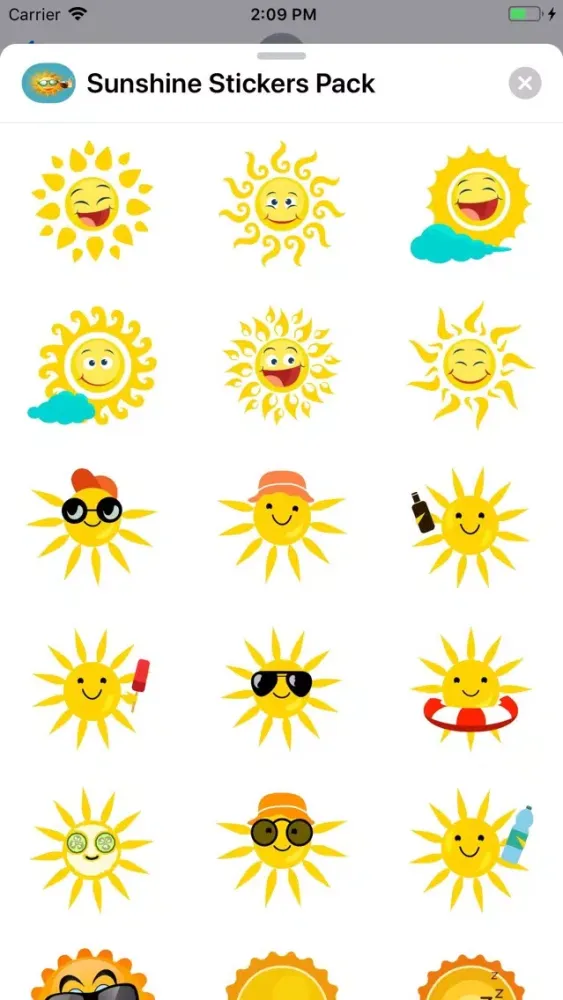 Captures d'écran de Sunshine Stickers Pack