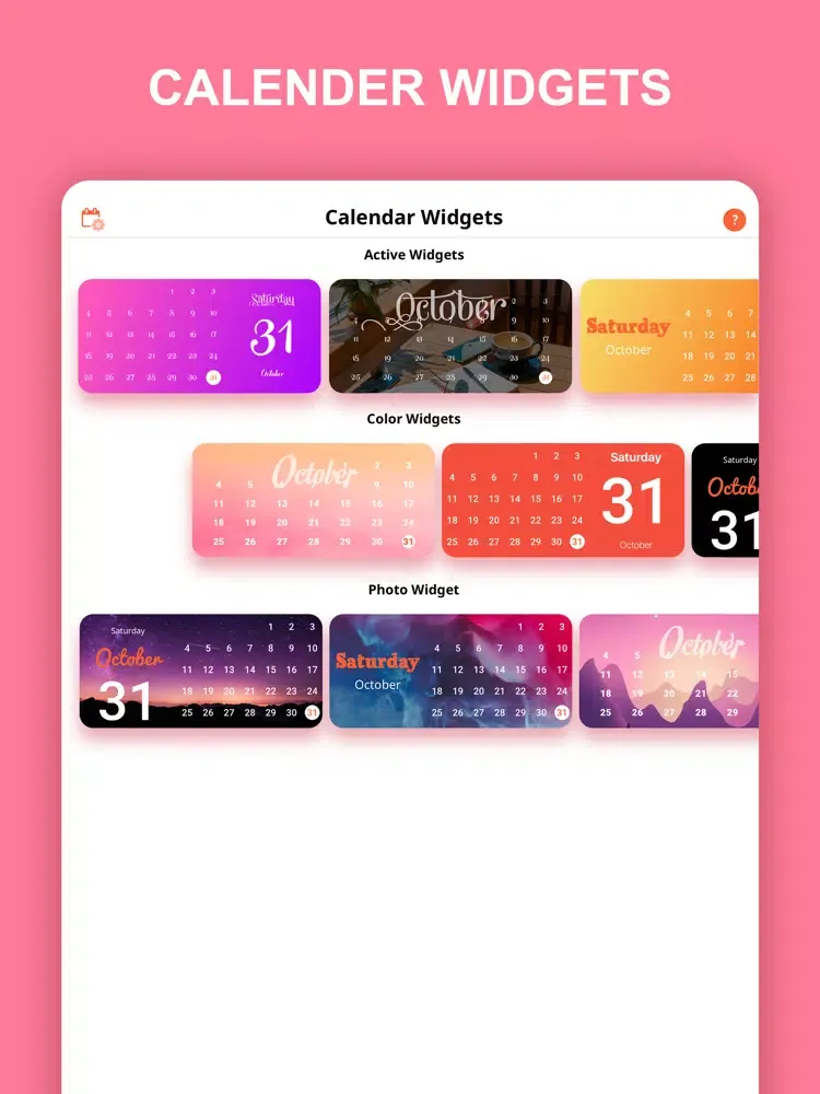 Ảnh chụp màn hình của Calendar Widget: Month Widgets iPad 