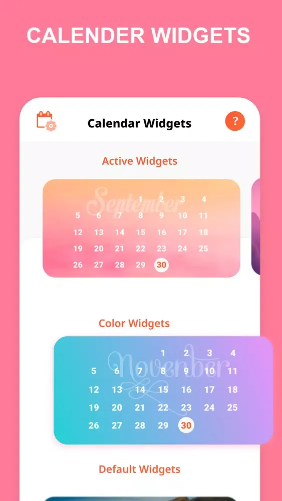 Ảnh chụp màn hình của Calendar Widget: Month Widgets