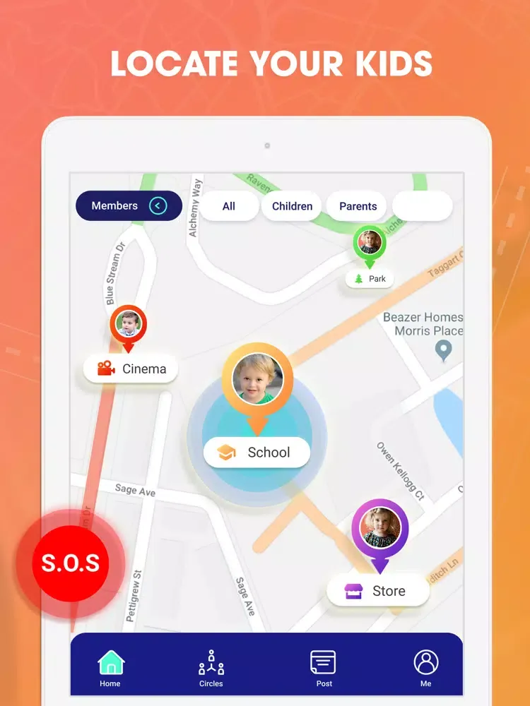 Tangkapan skrin Family Location - Find Friends iPad 