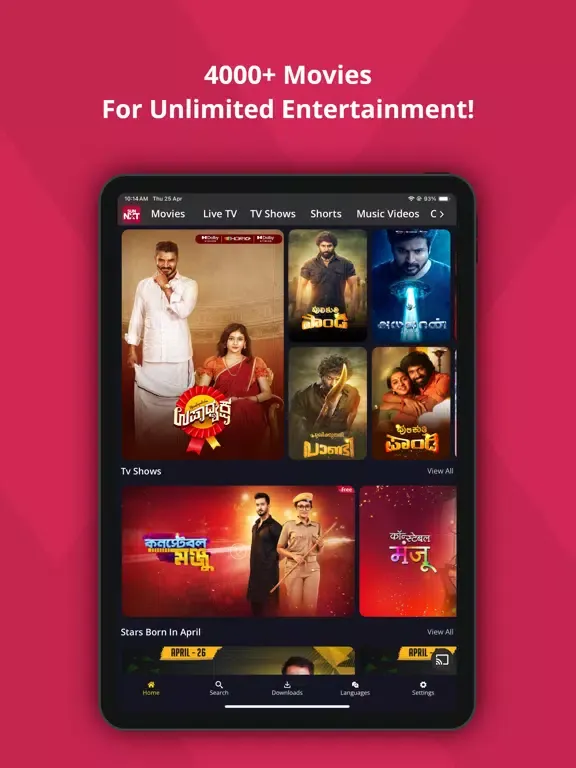 Tangkapan skrin Sun NXT - Live TV & Movies iPad 