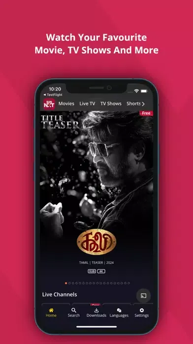 Tangkapan skrin Sun NXT - Live TV & Movies