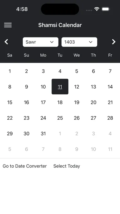 Ảnh chụp màn hình của Afghan Calendar