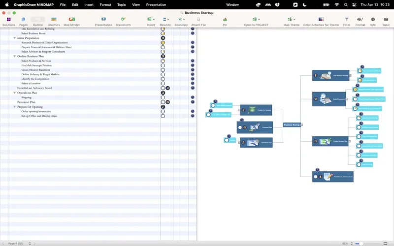 Zrzuty ekranu GraphicDraw MINDMAP - for mind