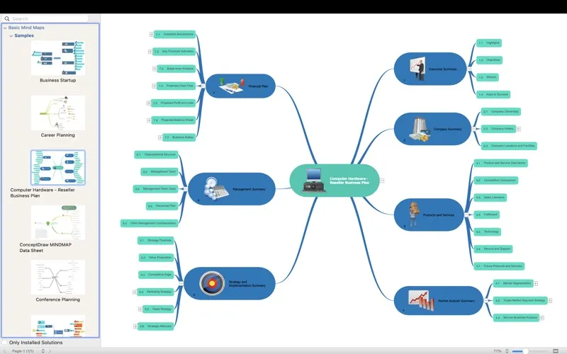 Zrzuty ekranu GraphicDraw MINDMAP - for mind