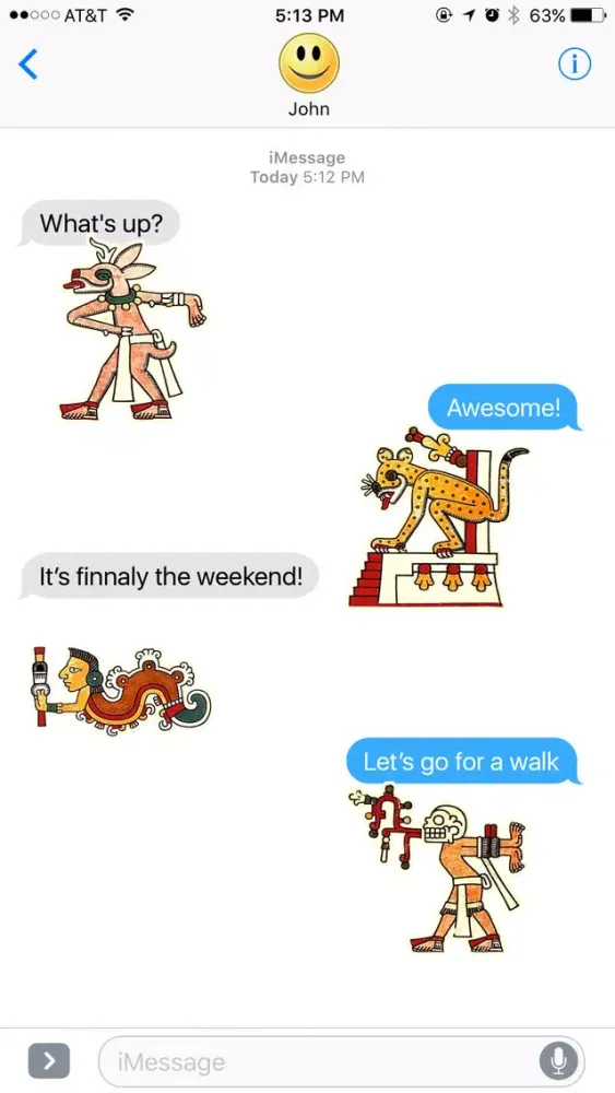 Aztecs Painting Stickers سکرین شاٹس