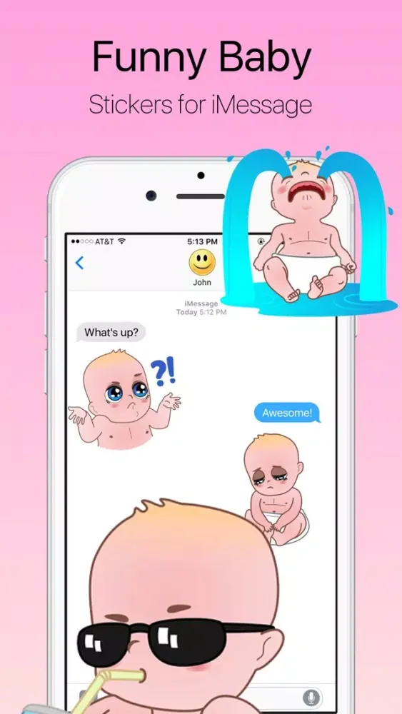 Capturas de tela do Funny Little Baby Stickers