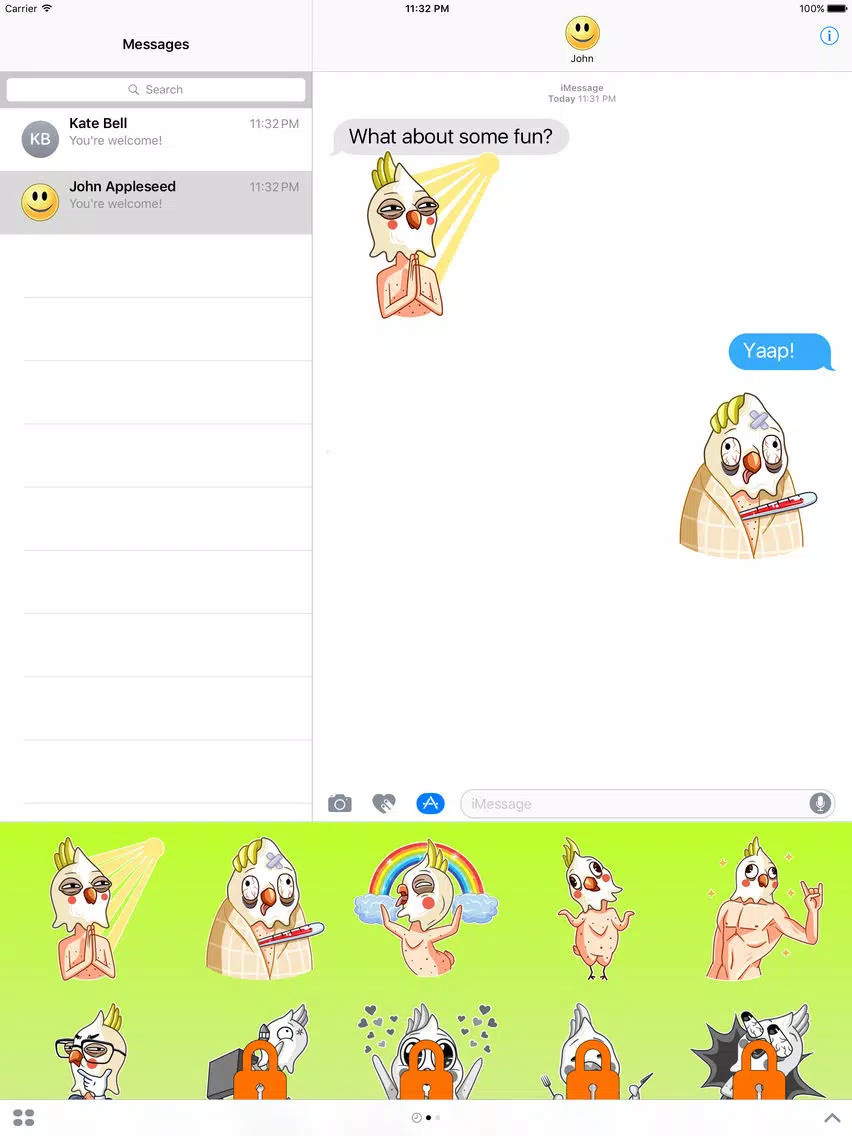 تصاویر Strange and Funny Parrot Stickers iPad 