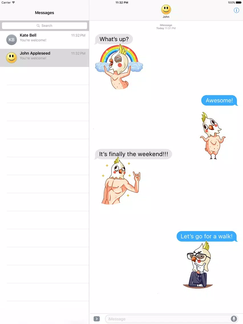 تصاویر Strange and Funny Parrot Stickers iPad 