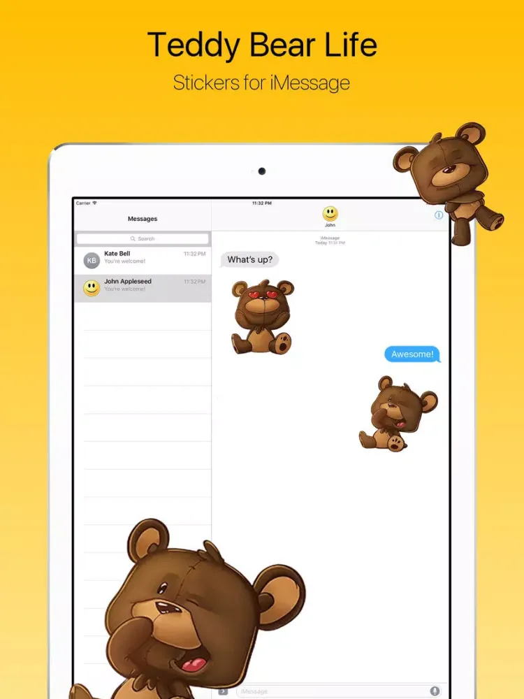 تصاویر Teddy Bear Life Stickers iPad 