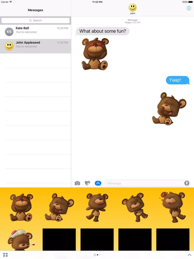 تصاویر Teddy Bear Life Stickers iPad 