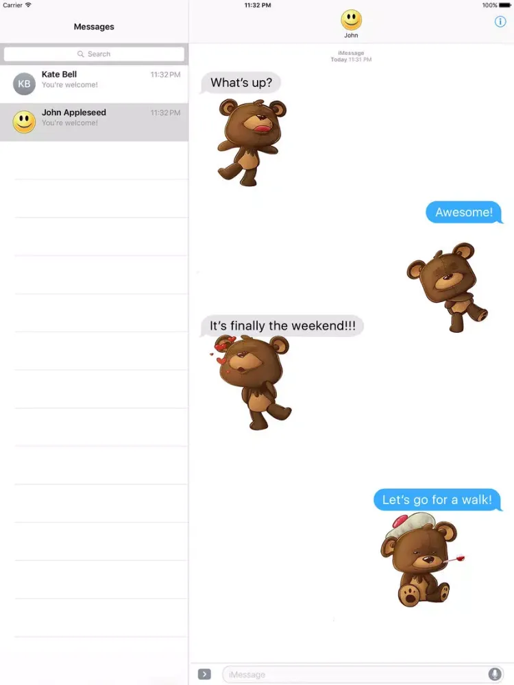 تصاویر Teddy Bear Life Stickers iPad 