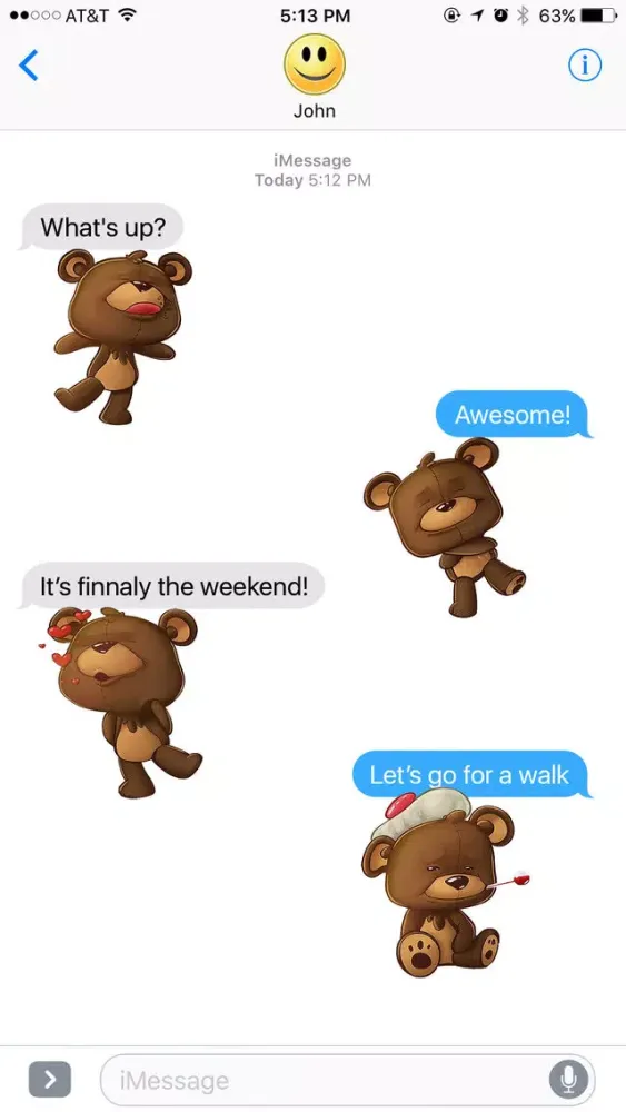 تصاویر Teddy Bear Life Stickers
