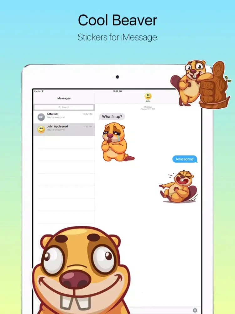 Cool Beaver Stickers iPad  Ekran Görüntüleri