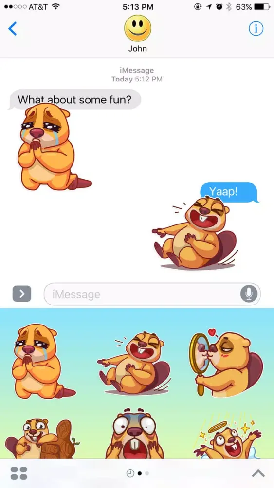 Cool Beaver Stickers Ekran Görüntüleri
