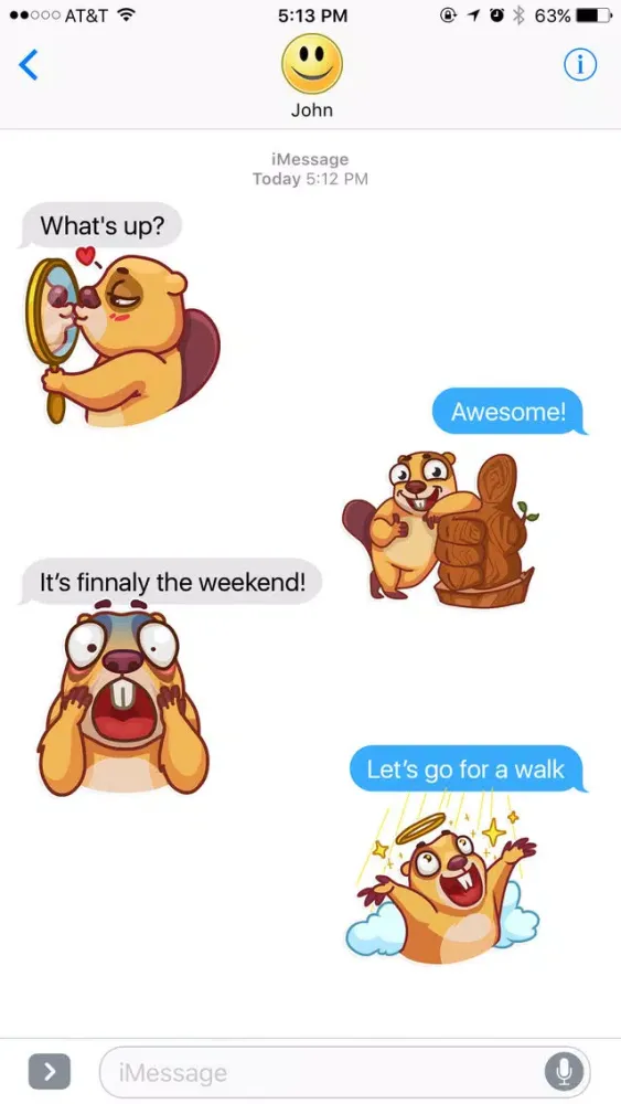 Cool Beaver Stickers Ekran Görüntüleri