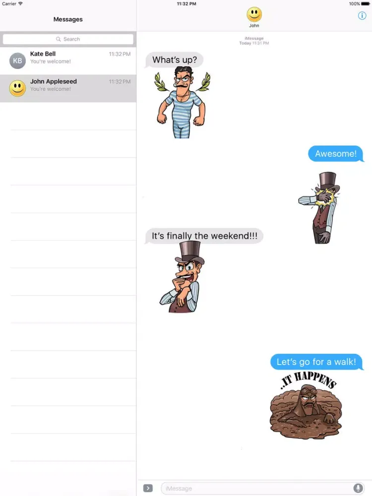 Tangkapan layar Evil Professor Stickers iPad 
