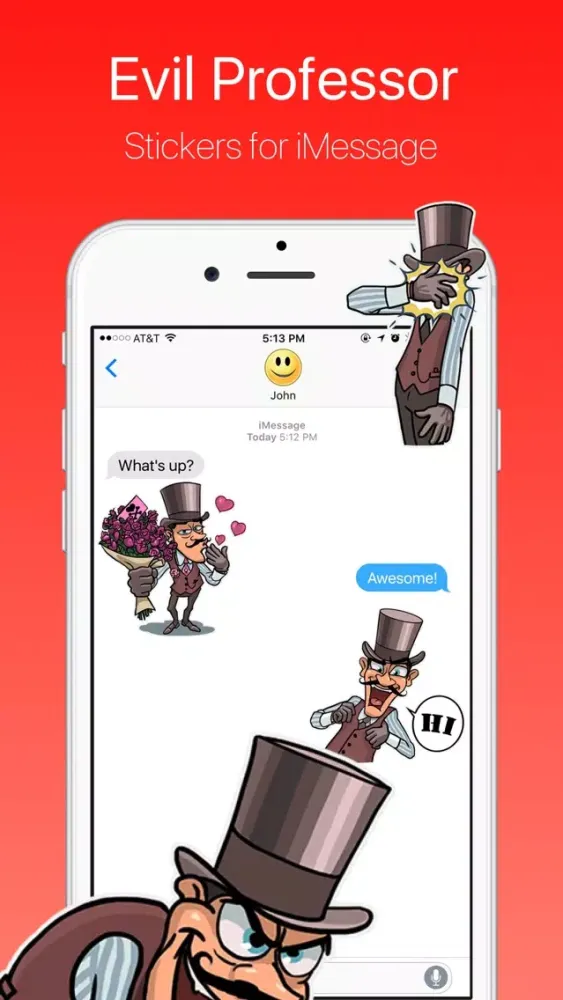 Tangkapan layar Evil Professor Stickers