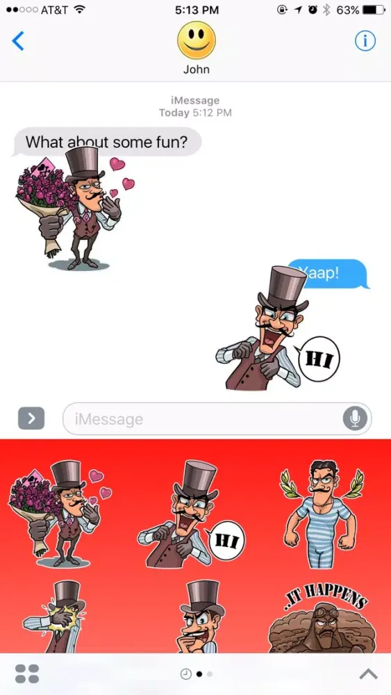 Tangkapan layar Evil Professor Stickers