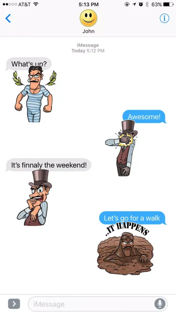 Tangkapan layar Evil Professor Stickers