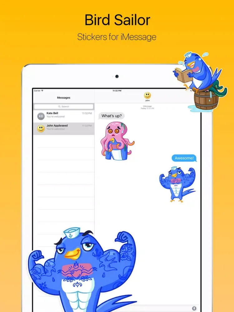 تصاویر Bird Sailor Stickers iPad 