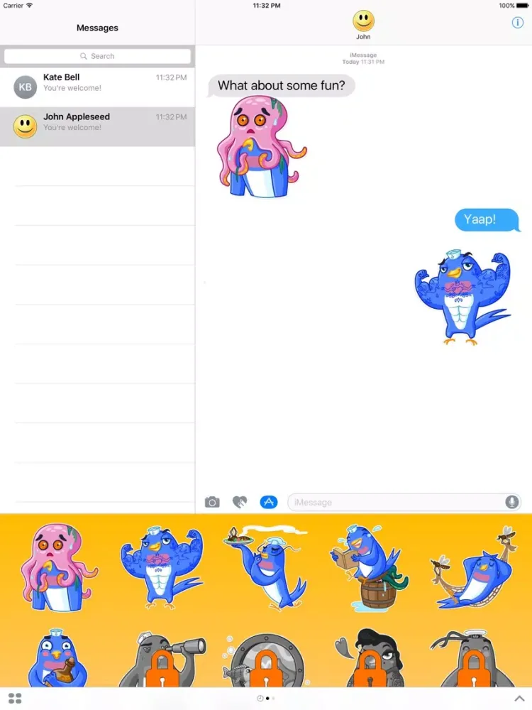 تصاویر Bird Sailor Stickers iPad 