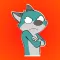 Blue and Funny Fox Stickers