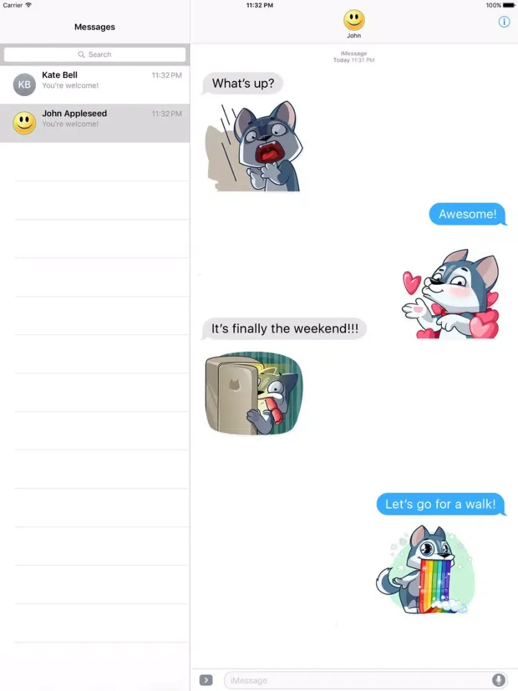 Cheerful Friendly Dog Stickers iPad 应用截图