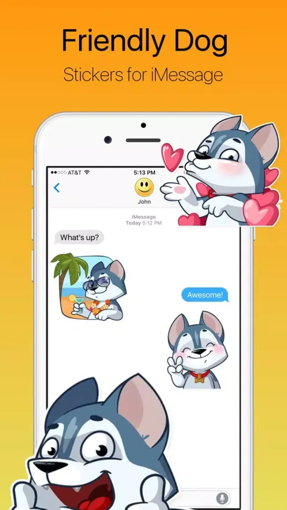 Cheerful Friendly Dog Stickers应用截图
