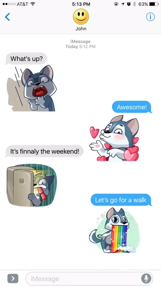 Cheerful Friendly Dog Stickers应用截图