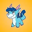 Blue Little Dragon Stickers