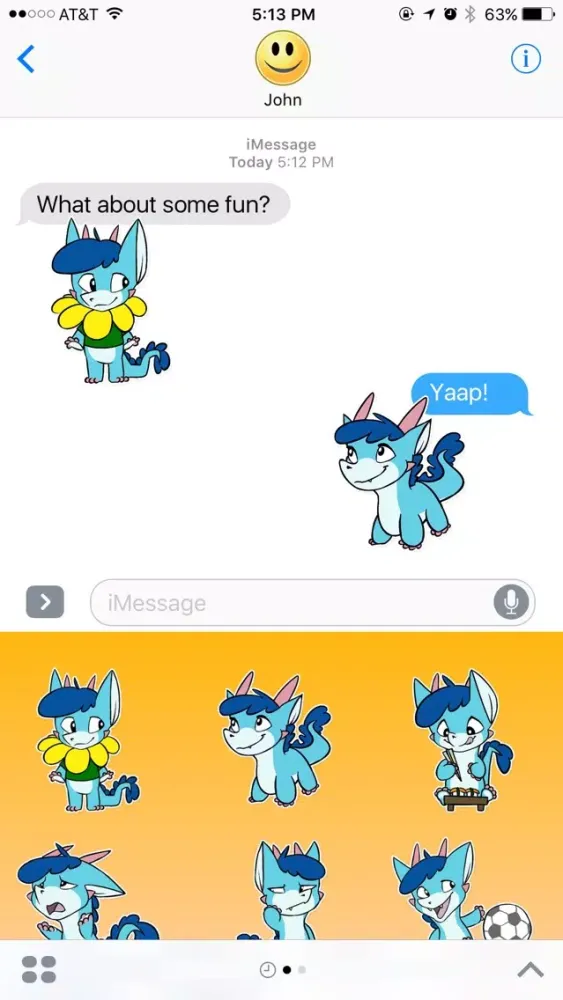 Blue Little Dragon Stickers سکرین شاٹس