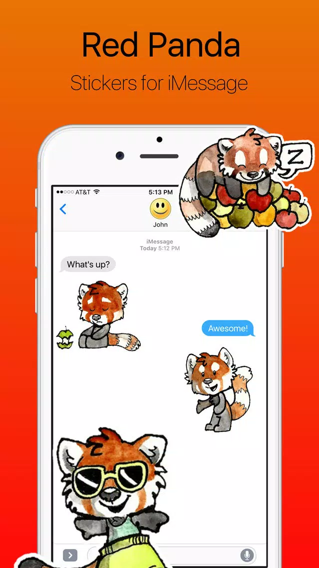ภาพหน้าจอของ Cheerful Red Panda Stickers