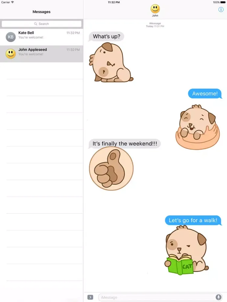 تصاویر Happy and Cute Puppy Stickers iPad 
