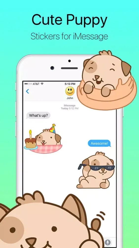 تصاویر Happy and Cute Puppy Stickers