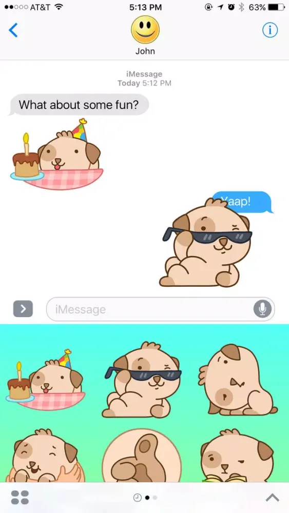 تصاویر Happy and Cute Puppy Stickers