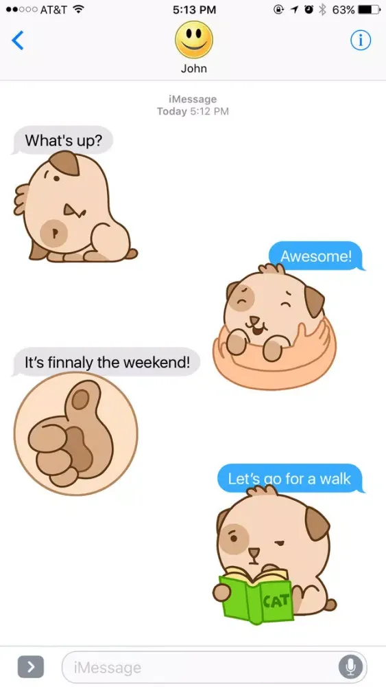 تصاویر Happy and Cute Puppy Stickers